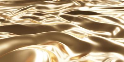 Shiny fabric texture background glittering gold wrinkled traces of fabric 3D illustration photo