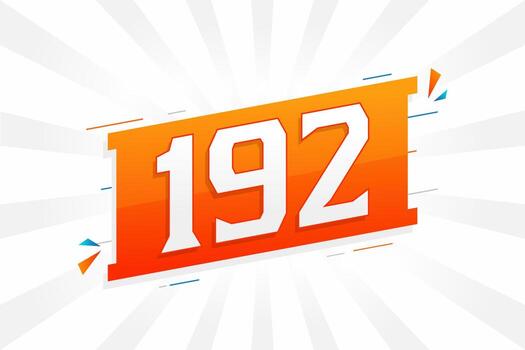 192 number vector font alphabet. Number 192 with decorative element stock vector