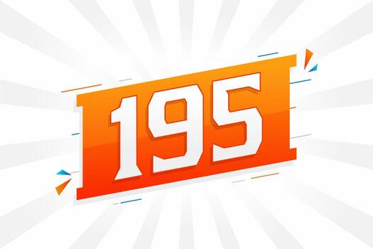 Alfabeto de fuente vectorial de 195 números. número 195 con vector de stock de elemento decorativo
