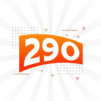 Alfabeto de fuente vectorial de 290 números. número 290 con elemento decorativo vector stock