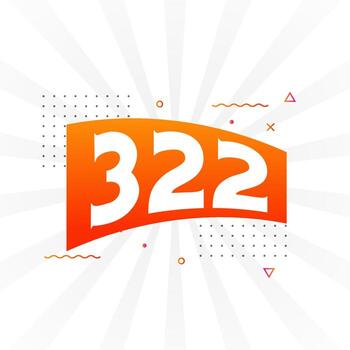 Alfabeto de fuente vectorial de 322 números. número 322 con elemento decorativo vector stock