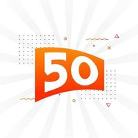 Alfabeto de fuente vectorial de 50 números. número 50 con vector de stock de elemento decorativo