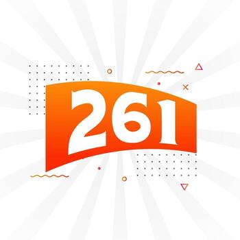261 number vector font alphabet. Number 261 with decorative element stock vector