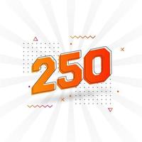 Alfabeto de fuente vectorial de 250 números. número 250 con vector de stock de elemento decorativo