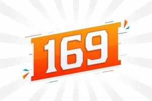 169 number vector font alphabet. Number 169 with decorative element stock vector
