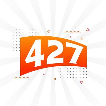 427 number vector font alphabet. Number 427 with decorative element stock vector
