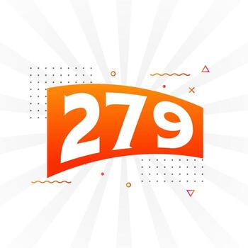 Alfabeto de fuente vectorial de 279 números. número 279 con vector de stock de elemento decorativo