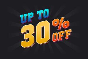 Up To 30 Percent off Special Discount Offer. Upto 30 off Sale of advertising campaign vector graphics.