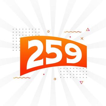 Alfabeto de fuente vectorial de 259 números. número 259 con vector de stock de elemento decorativo