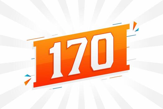 Alfabeto de fuente vectorial de 170 números. número 170 con vector de stock de elemento decorativo