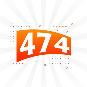Alfabeto de fuente vectorial de 474 números. número 474 con elemento decorativo vector stock