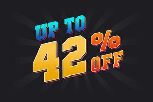 Up To 42 Percent off Special Discount Offer. Upto 42 off Sale of advertising campaign vector graphics.