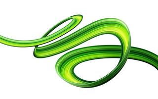 GO GREEN Concept, abstract green ribbon making a track for better environment 3d illustration photo