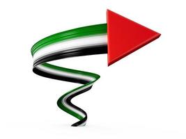 Palestine flag symbol isolated on background 3d arrow made with Palestine flag forward symbol 3d illustration photo