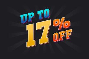 Up To 17 Percent off Special Discount Offer. Upto 17 off Sale of advertising campaign vector graphics.