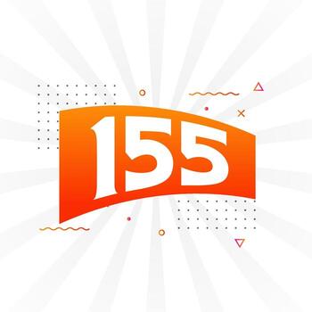 Alfabeto de fuente vectorial de 155 números. número 155 con vector de stock de elemento decorativo