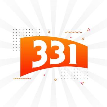 331 number vector font alphabet. Number 331 with decorative element stock vector