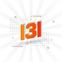 131 number vector font alphabet. Number 131 with decorative element stock vector