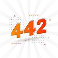 442 number vector font alphabet. Number 442 with decorative element stock vector