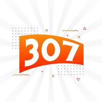 Alfabeto de fuente vectorial de 307 números. número 307 con vector de stock de elemento decorativo