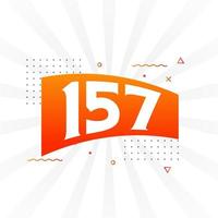 Alfabeto de fuente vectorial de 157 números. número 157 con vector de stock de elemento decorativo
