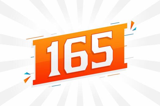 Alfabeto de fuente vectorial de 165 números. número 165 con vector de stock de elemento decorativo