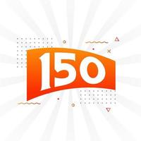150 number vector font alphabet. Number 150 with decorative element stock vector