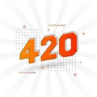 Alfabeto de fuente vectorial de 420 números. número 420 con elemento decorativo vector stock