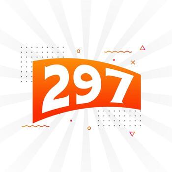 Alfabeto de fuente vectorial de 297 números. número 297 con vector de stock de elemento decorativo