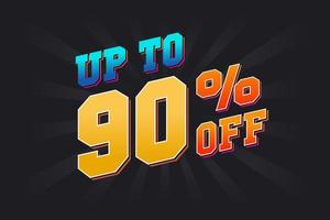 Up To 90 Percent off Special Discount Offer. Upto 90 off Sale of advertising campaign vector graphics.