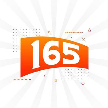 Alfabeto de fuente vectorial de 165 números. número 165 con vector de stock de elemento decorativo