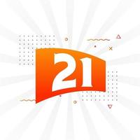 21 number vector font alphabet. Number 21 with decorative element stock vector