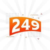 Alfabeto de fuente vectorial de 249 números. número 249 con vector de stock de elemento decorativo