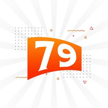 Alfabeto de fuente vectorial de 79 números. número 79 con vector de stock de elemento decorativo