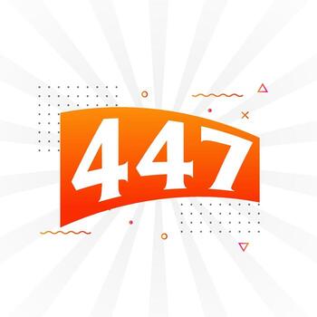 Alfabeto de fuente vectorial de 447 números. número 447 con elemento decorativo vector stock