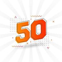 Alfabeto de fuente vectorial de 50 números. número 50 con vector de stock de elemento decorativo