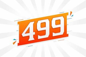 Alfabeto de fuente vectorial de 499 números. número 499 con vector de stock de elemento decorativo