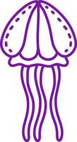 Purple jellyfish, illustration, vector on a white background.