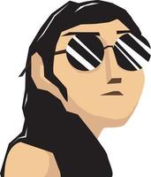 mujer con gafas, ilustración, vector sobre fondo blanco.