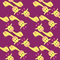 Giraffes pattern, illustration, vector on white background.