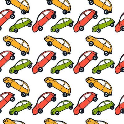 Cars pattern, illustration, vector on white background.