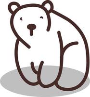 Brown bear, illustration, vector on a white background.