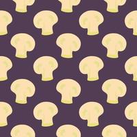 Dotted mushrooms , seamless pattern on a purple background. vector