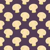 Dotted mushrooms , seamless pattern on a purple background. vector