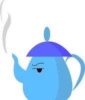 A blue teapot, vector or color illustration.