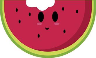 Happy watermelon, illustration, vector on white background.