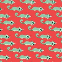 Cute animal pattern, illustration, vector on white background