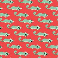 Cute animal pattern, illustration, vector on white background