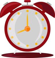 Red clock, illustration, vector on white background.