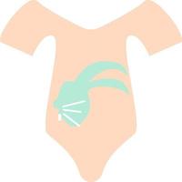 Pink baby suit with bunny, illustration, vector, on a white background. vector